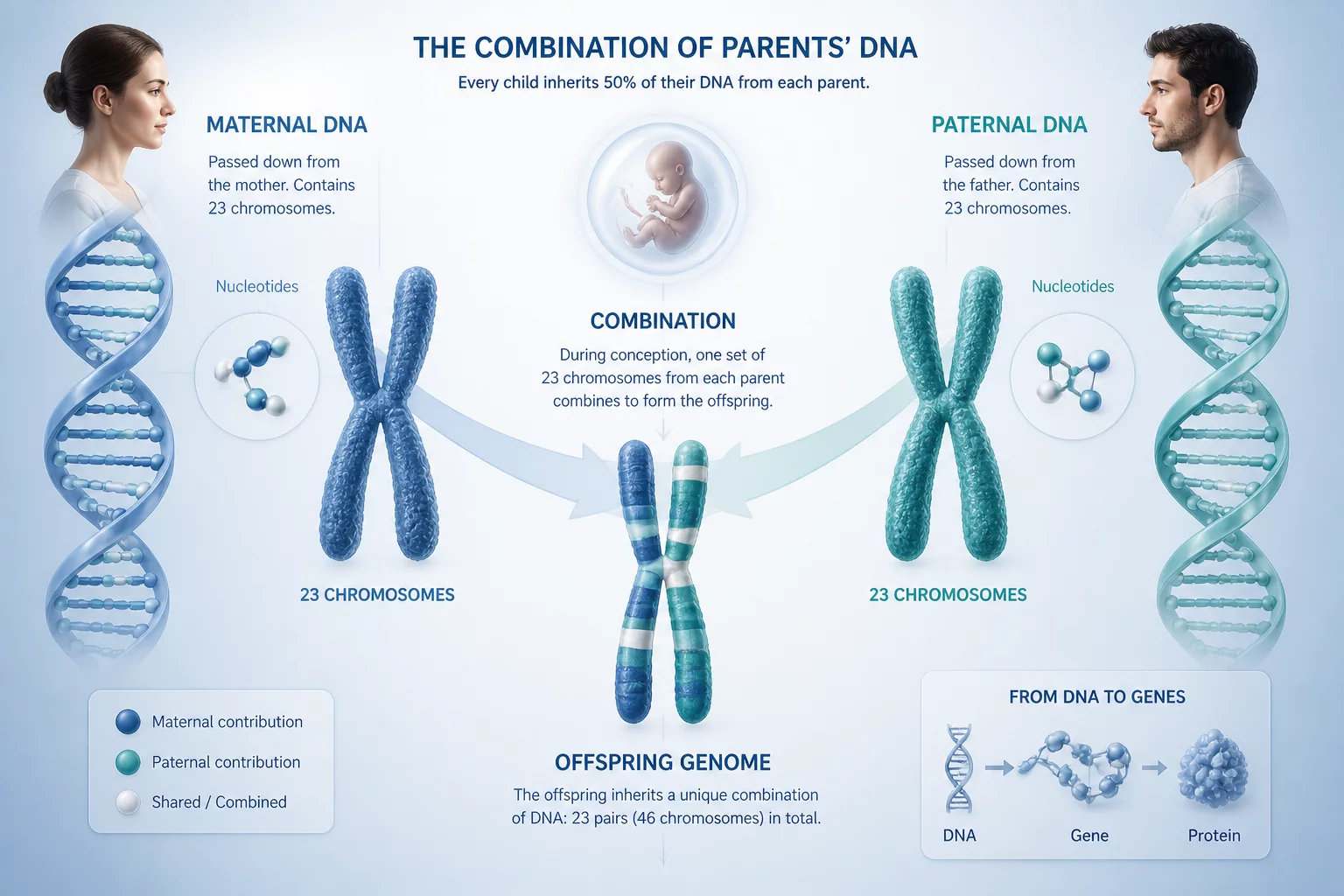 Genetic Inheritance Pattern and Family Heredity Infographic